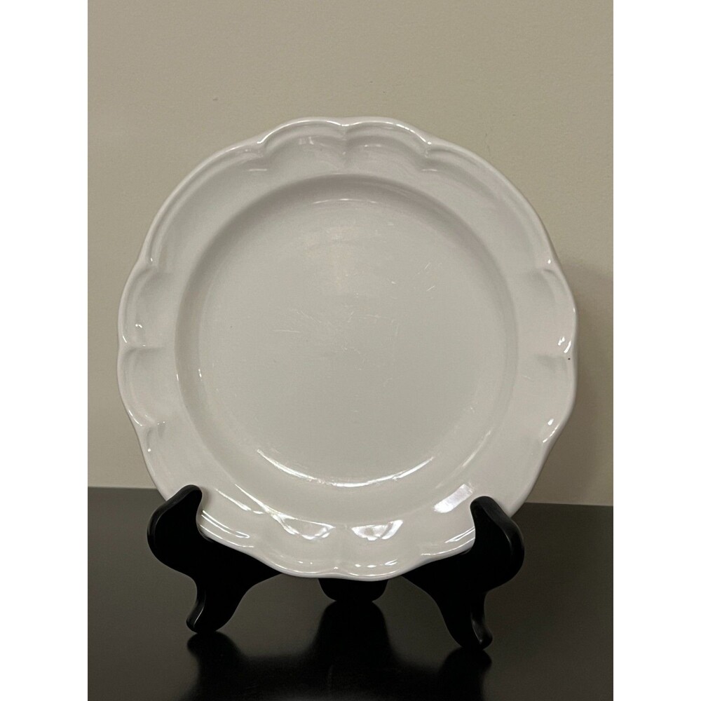 Vintage Pfaltzgraff Stoneware Gazebo White Salad Plate / Gravy Boat Stand
